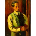Faistauer Anton - Selbstbildnis - handgemaltes &Ouml;lbild in 50x70cm nach einer Motivvorlage v. Anton Faistauer