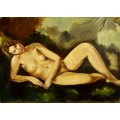 Faistauer Anton - weiblicher Akt - handgemaltes &Ouml;lbild in 50x70cm nach einer Motivvorlage v. Anton Faistauer