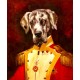 Deutsche Dogge Hund im Kleid, handgemaltes Ölbild